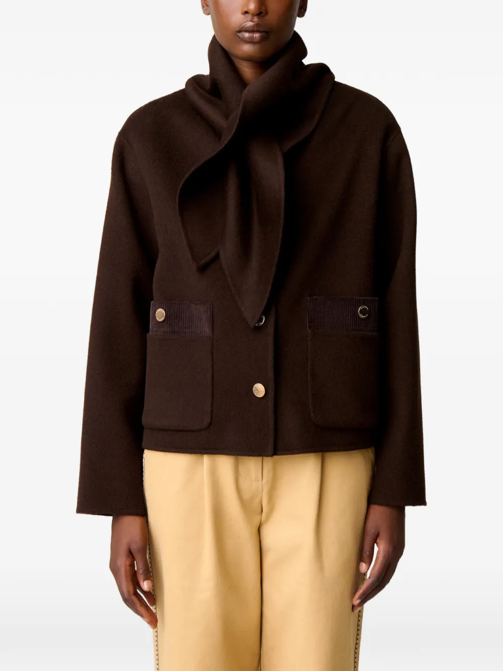 Claudie Pierlot Korte jas van wolblend Bruin