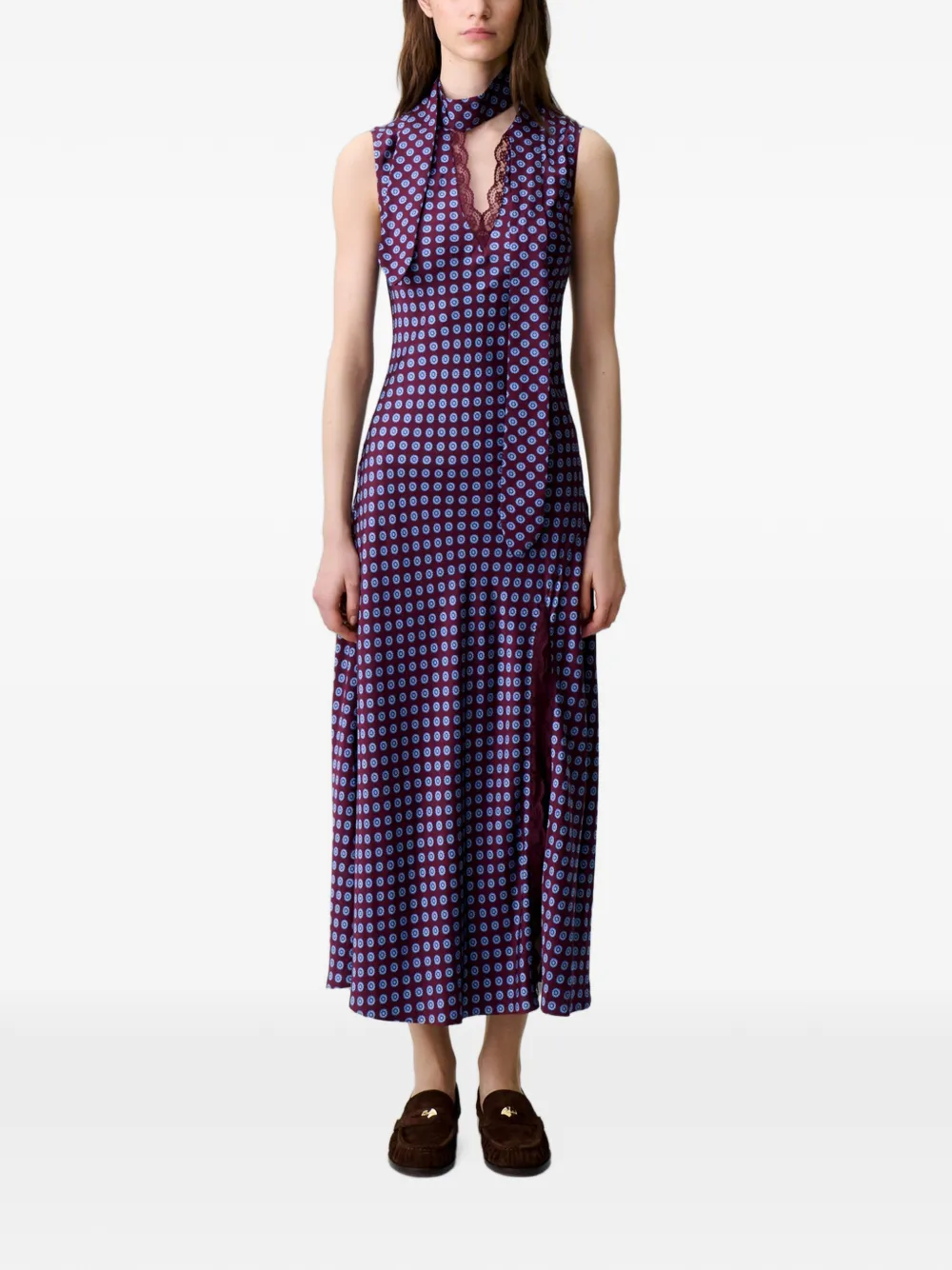 Claudie Pierlot Flowy maxi-jurk met kant Rood