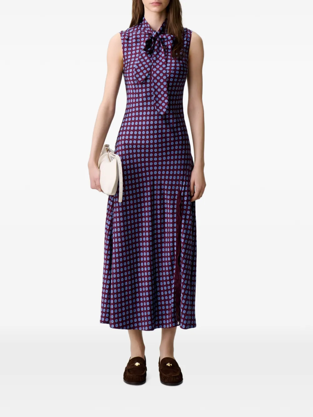 Claudie Pierlot Flowy maxi-jurk met kant Rood