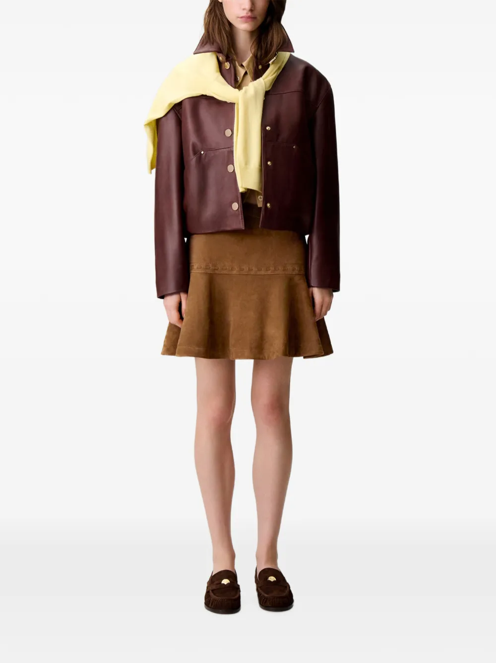 Claudie Pierlot Suède rok Bruin