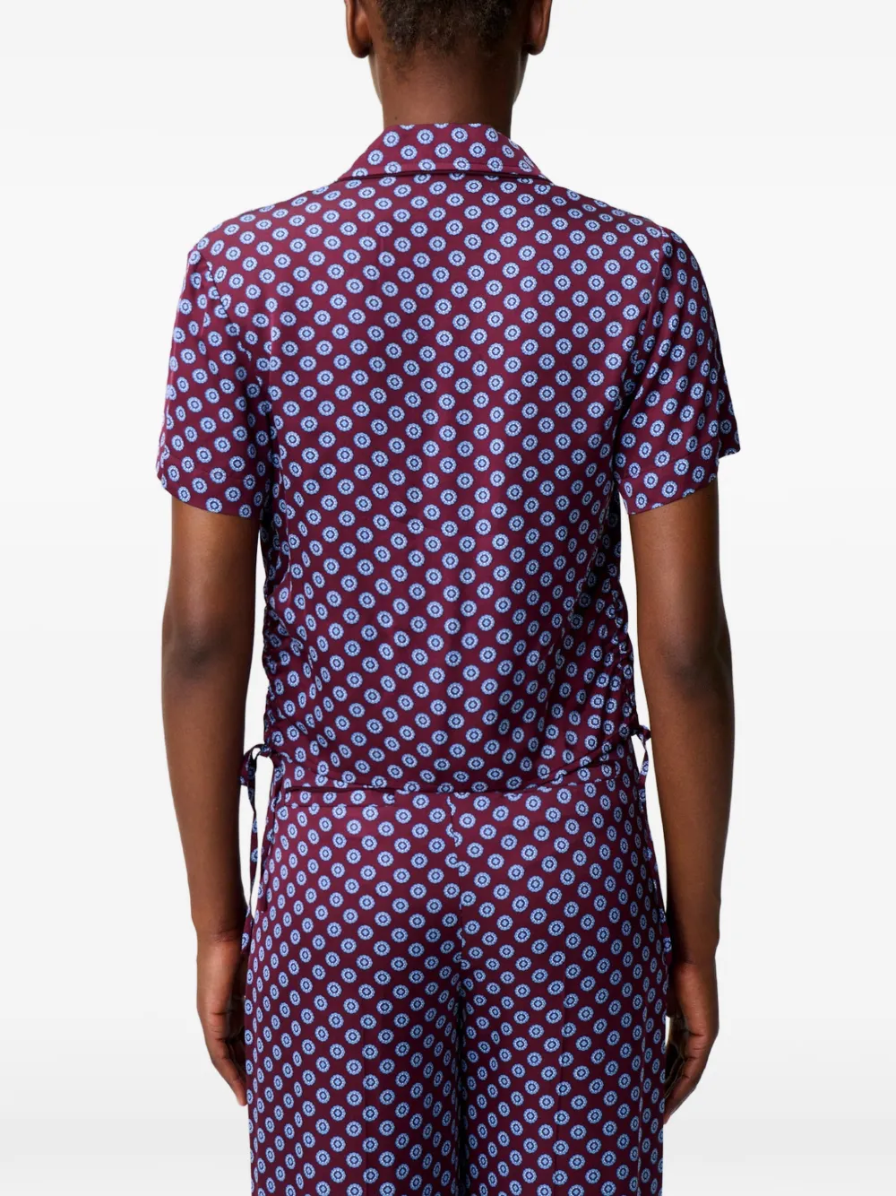Claudie Pierlot Cropped blouse met geometrisch patroon Rood