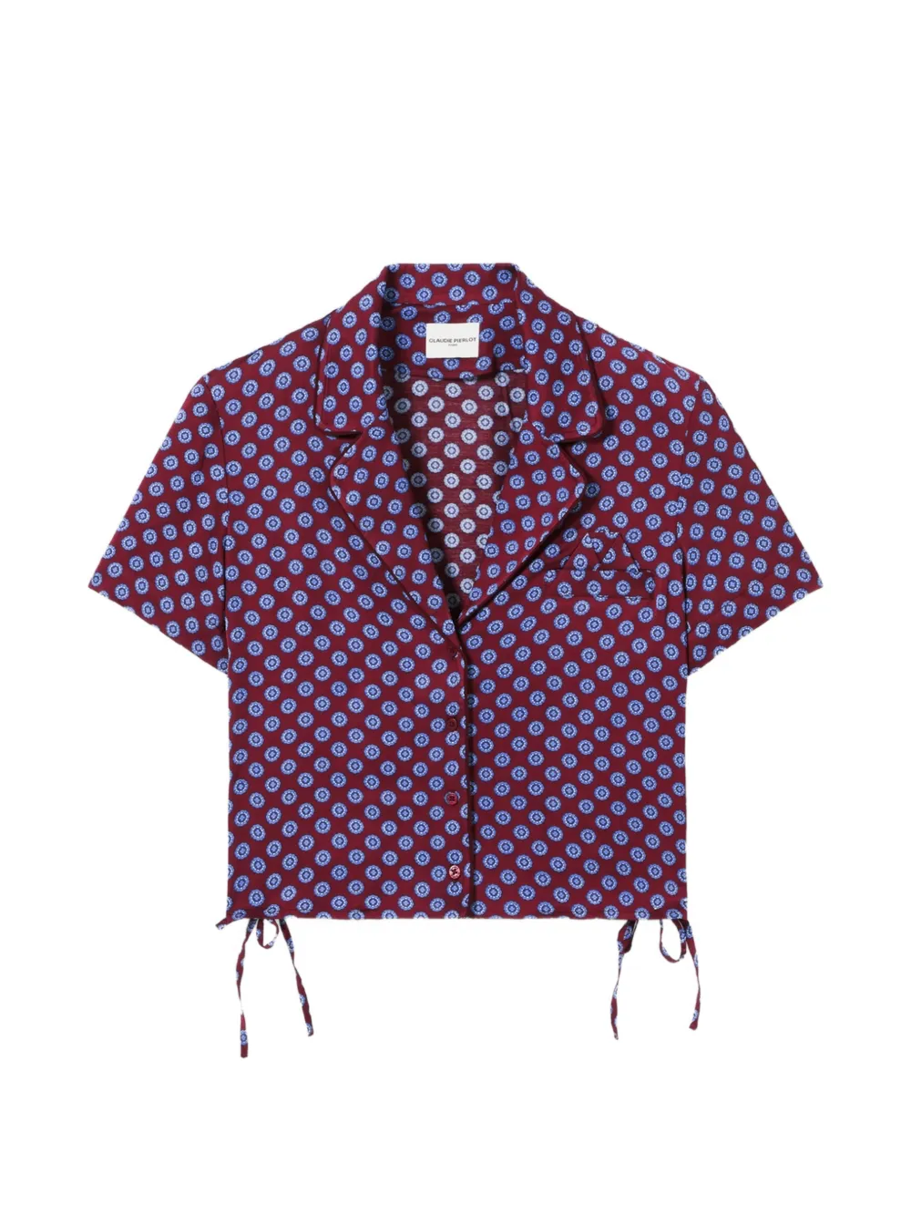 Claudie Pierlot geometric-pattern cropped shirt - Rosso