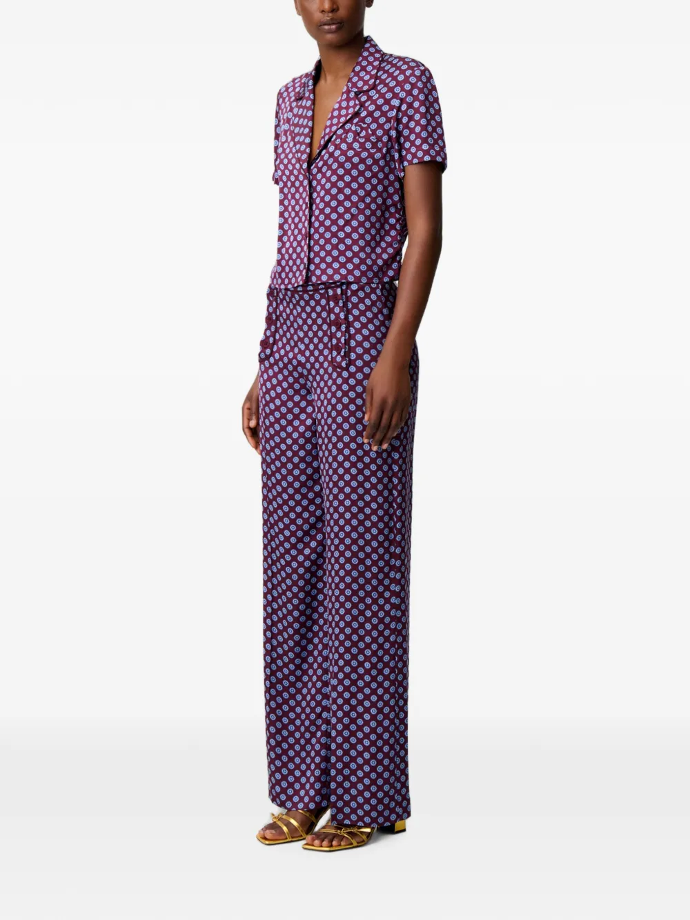Claudie Pierlot Cropped blouse met geometrisch patroon Rood