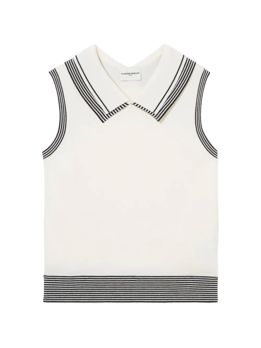 Claudie Pierlot stripe-trim sleeveless top - Weiß