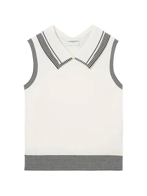 Claudie Pierlot stripe-trim sleeveless top