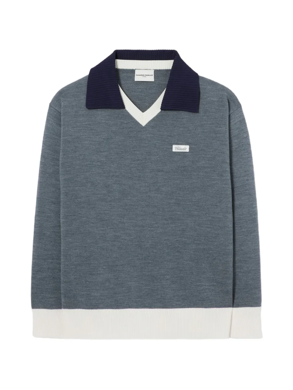 Claudie Pierlot Pullover mit V-Ausschnitt - Blau
