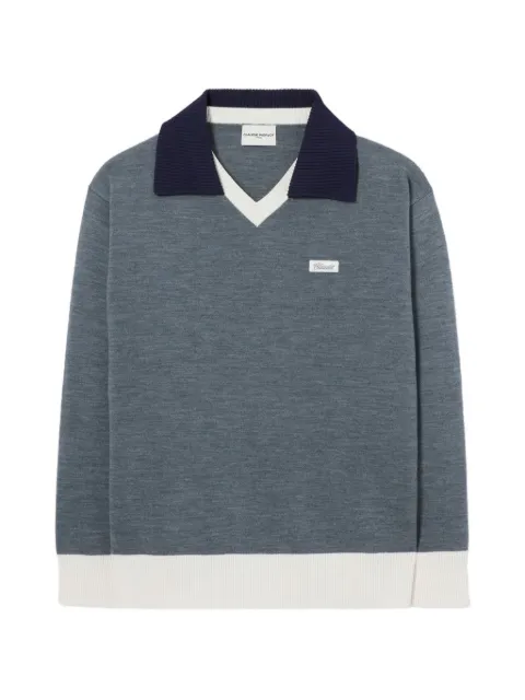 Claudie Pierlot logo-patch V-neck sweater