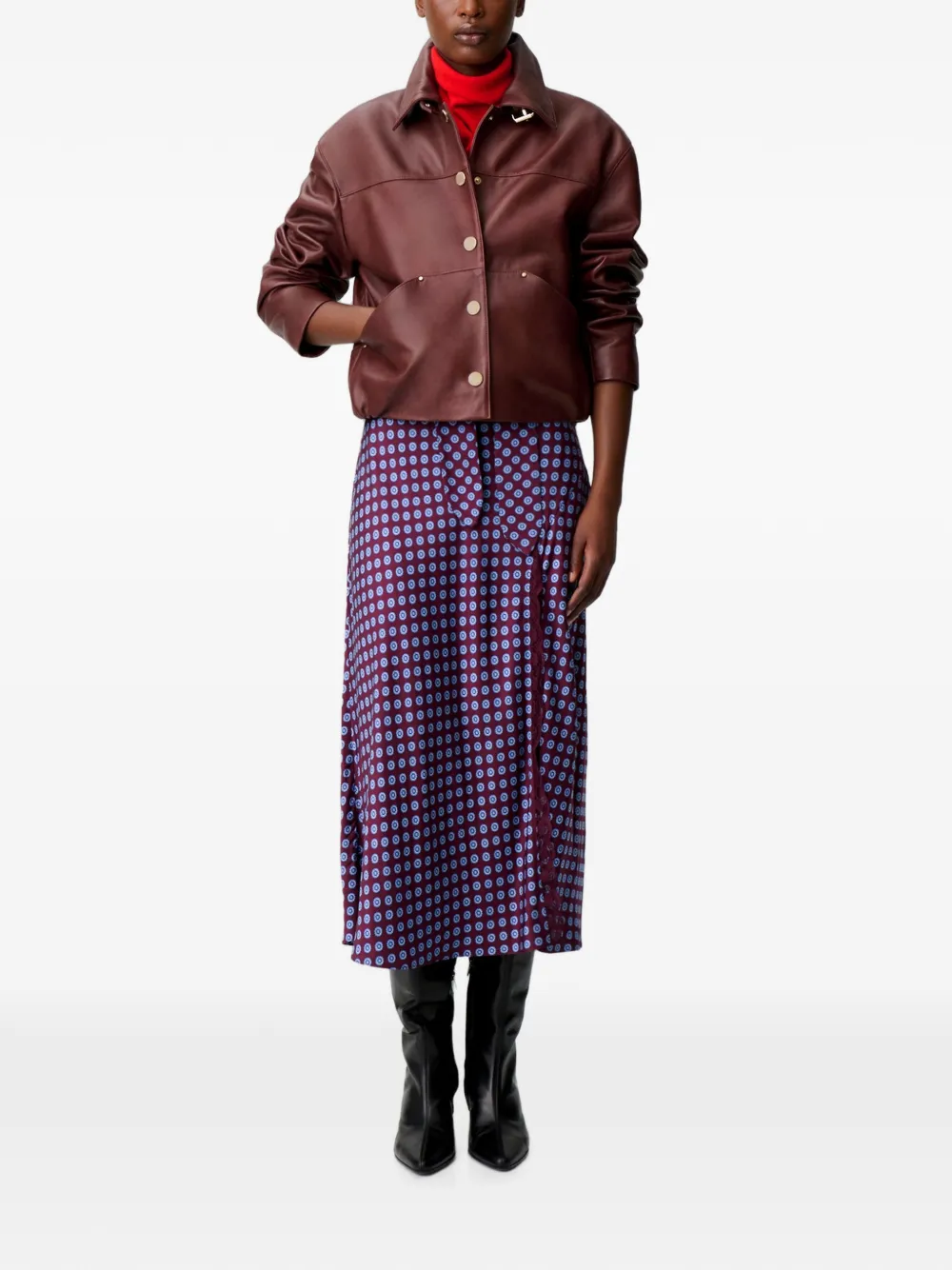 Claudie Pierlot Leren jack Bruin
