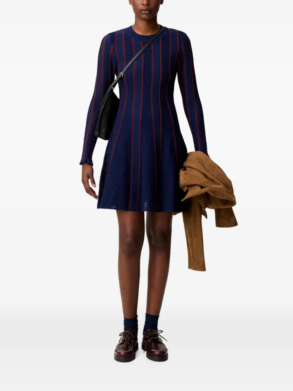 Claudie Pierlot Gebreide mini-jurk Blauw
