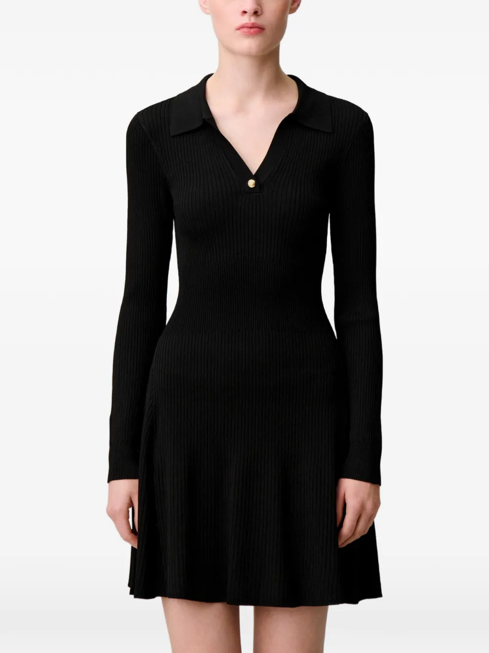 claudie pierlot knitted dress Short fine-knit | Black Fate