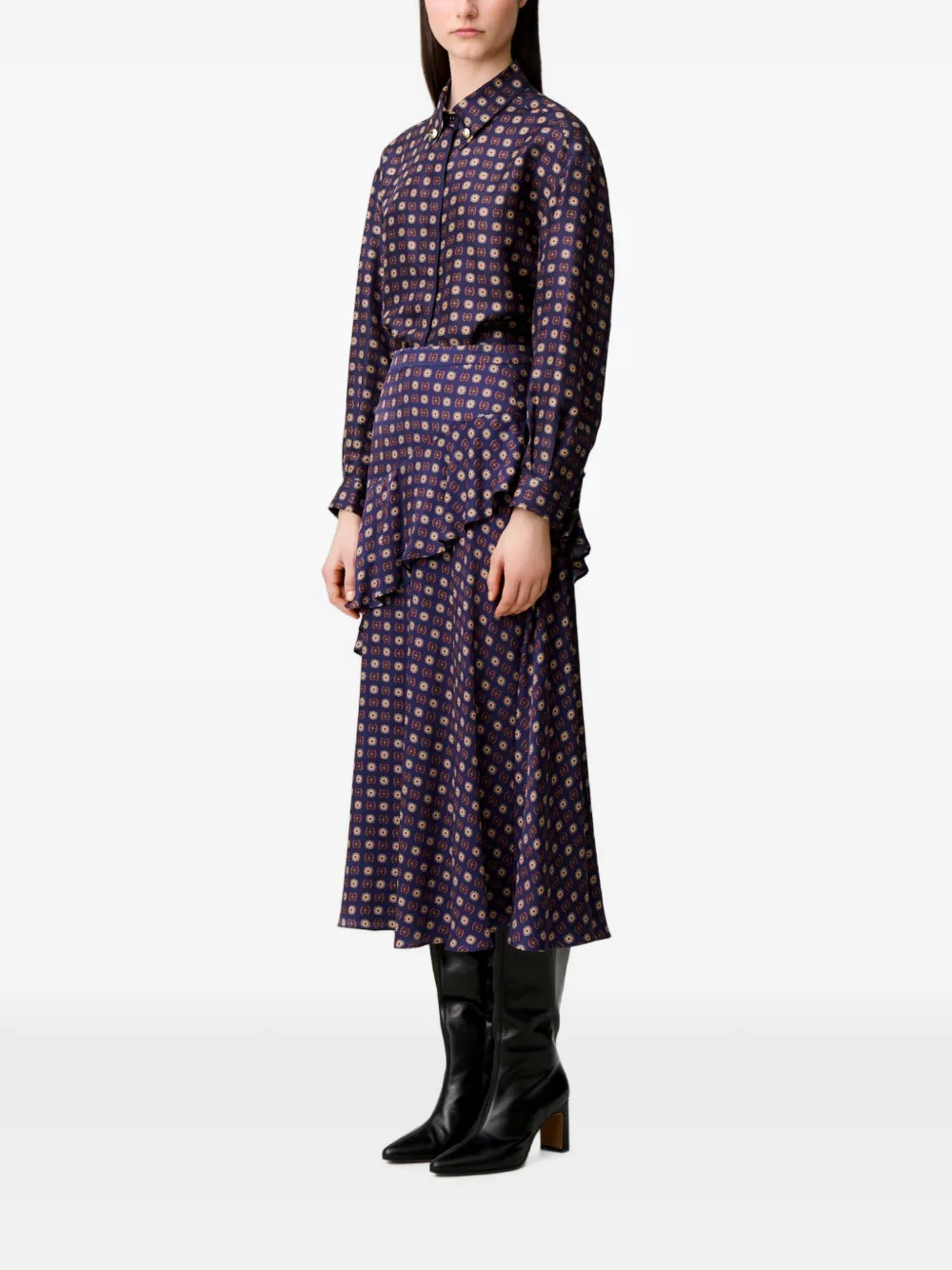  Claudie Pierlot Falda Flowy Estampada - Azul 