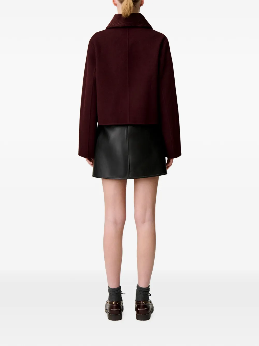 Claudie Pierlot Boxy ribfluwelen jack Rood