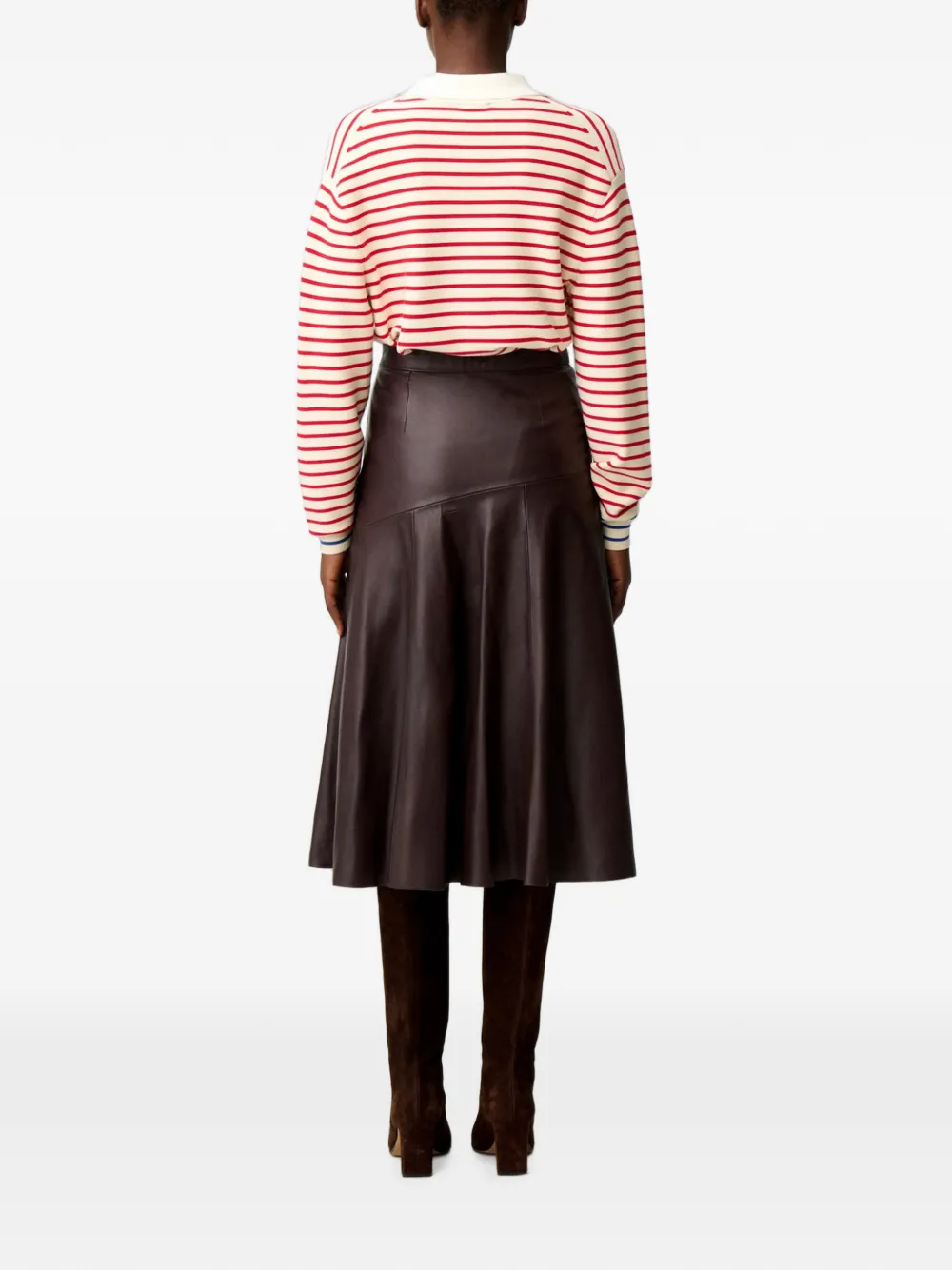 Claudie Pierlot Leren midi-rok Rood