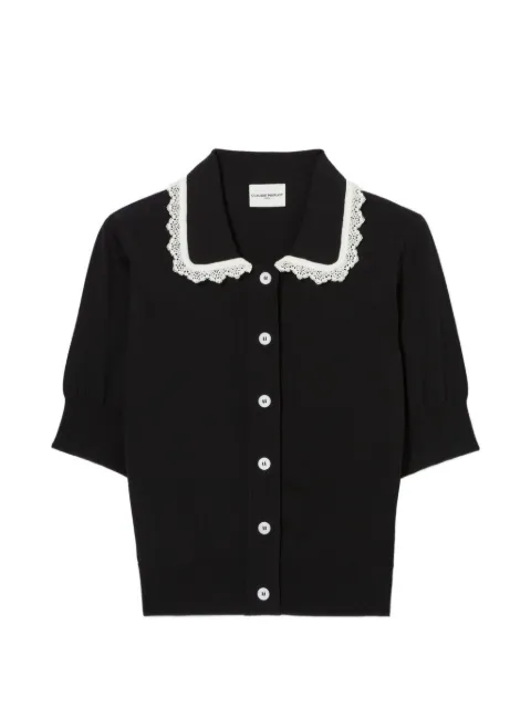 Claudie Pierlot cárdigan con ribete de encaje