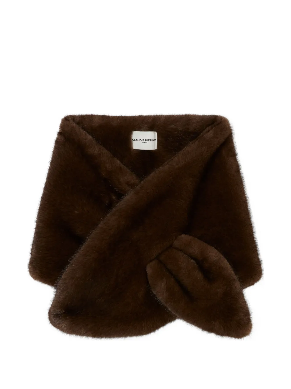 Claudie Pierlot faux fur scarf with slit - Marrone
