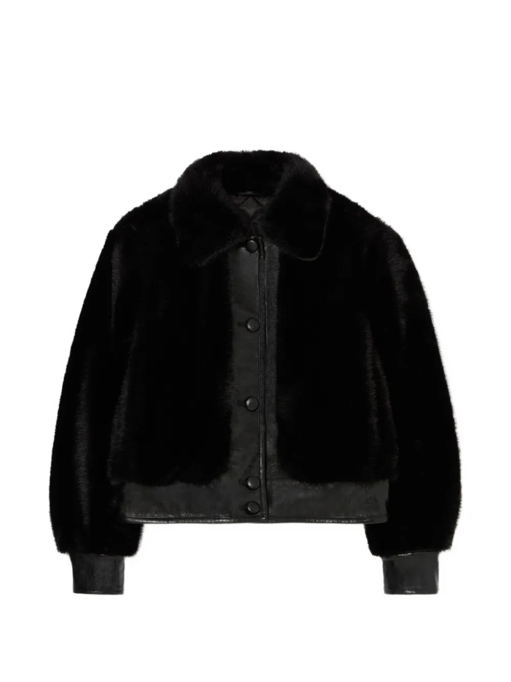 Claudie Pierlot short faux-fur jacket Zwart