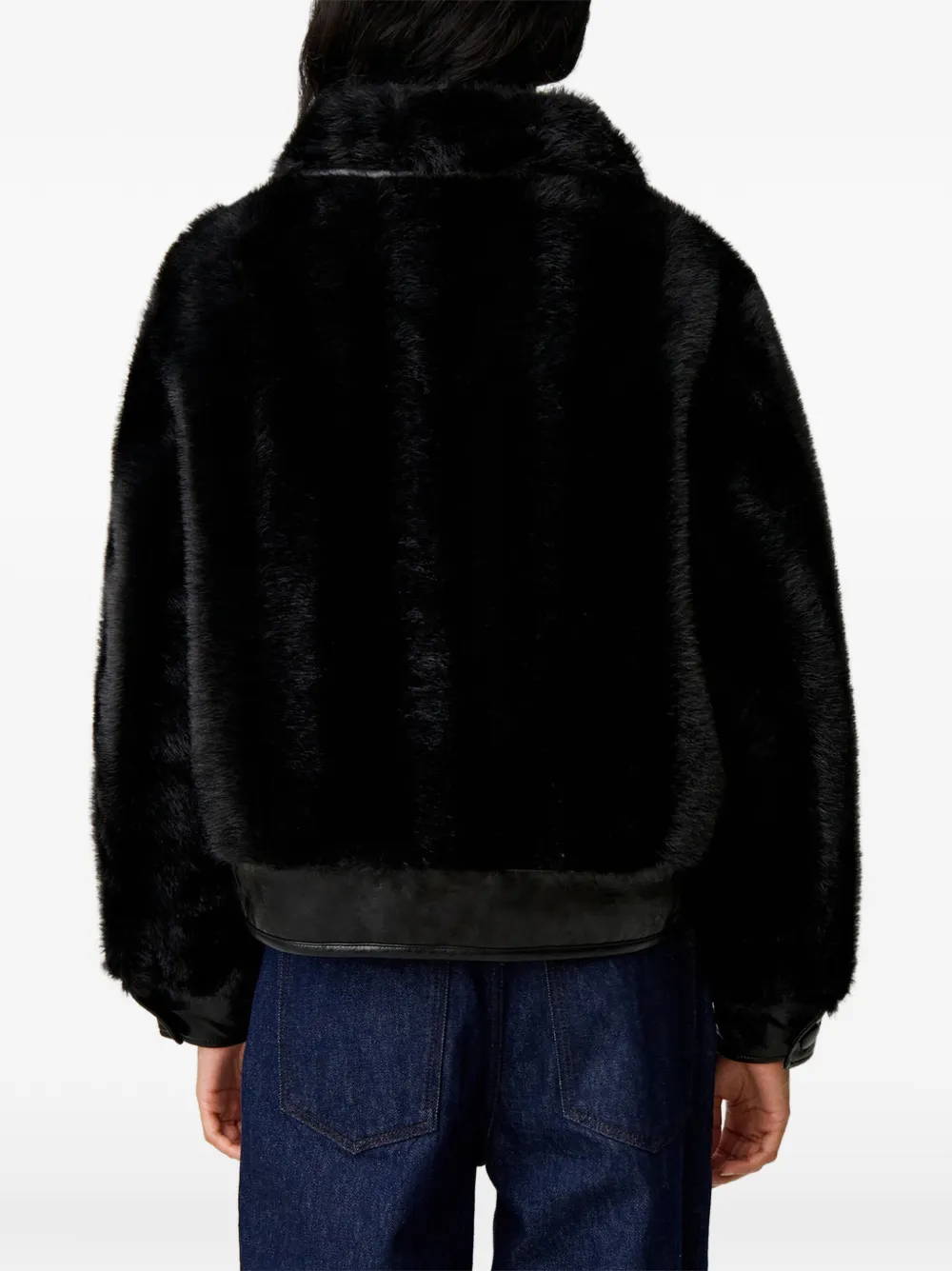 Claudie Pierlot short faux-fur jacket Zwart