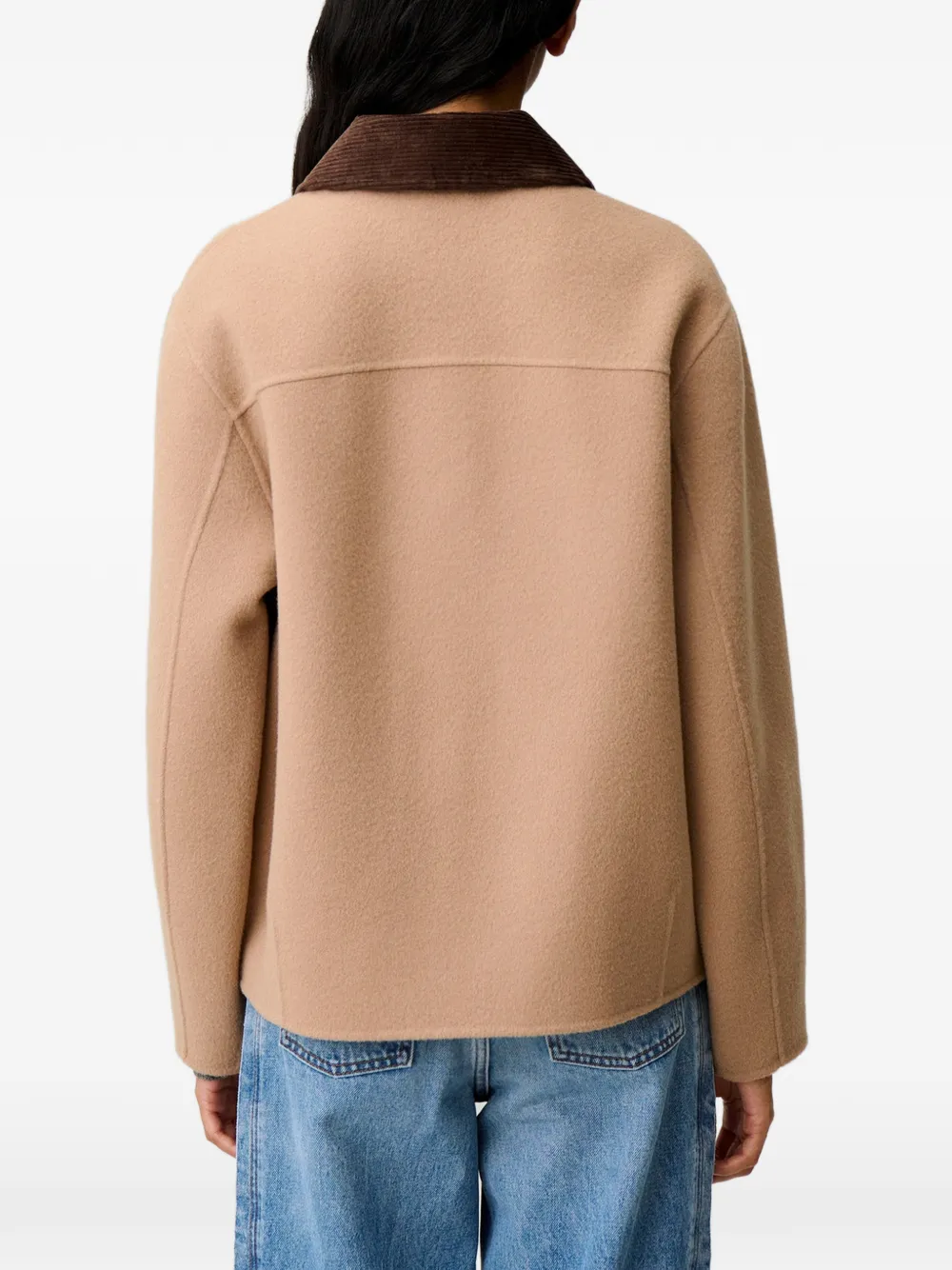 Claudie Pierlot Jack met ribfluwelen kraag Beige