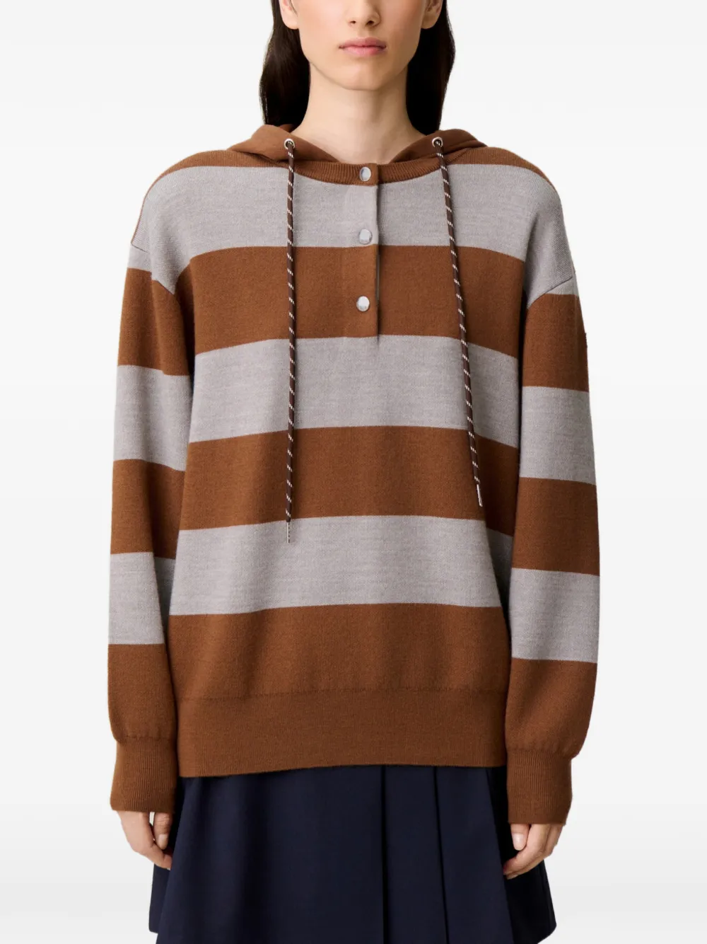 Claudie Pierlot Gestreepte hoodie Bruin