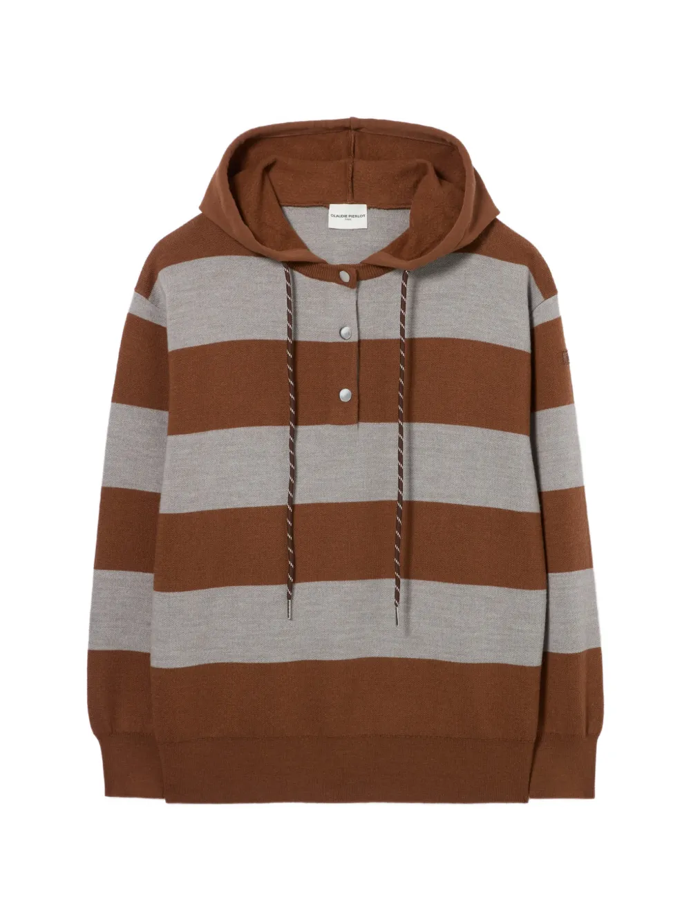 Claudie Pierlot striped-pattern hoodie - Marrone