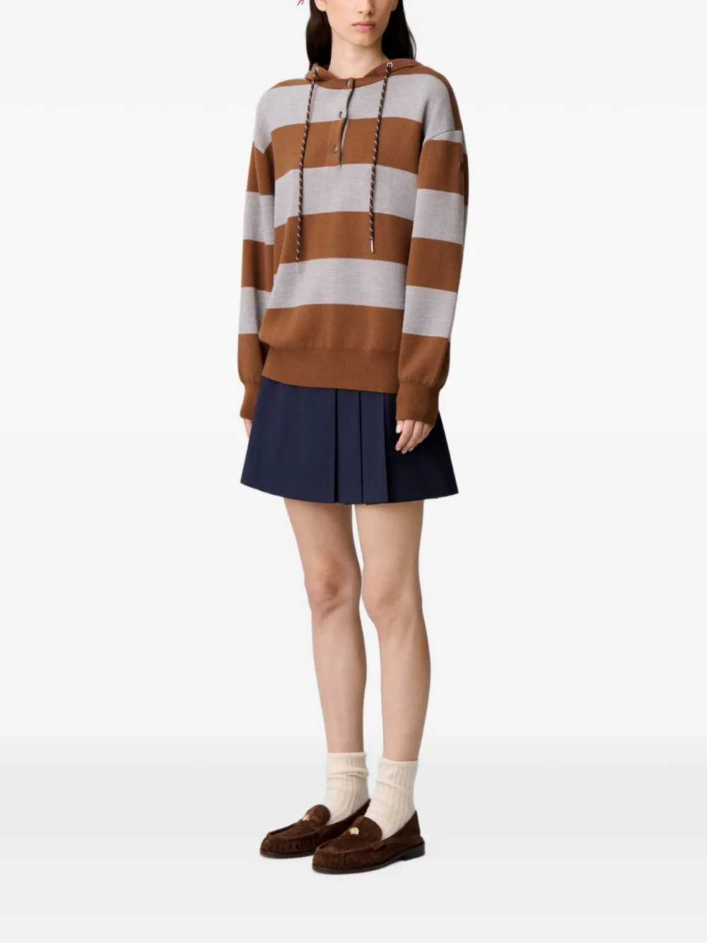 Claudie Pierlot Gestreepte hoodie Bruin
