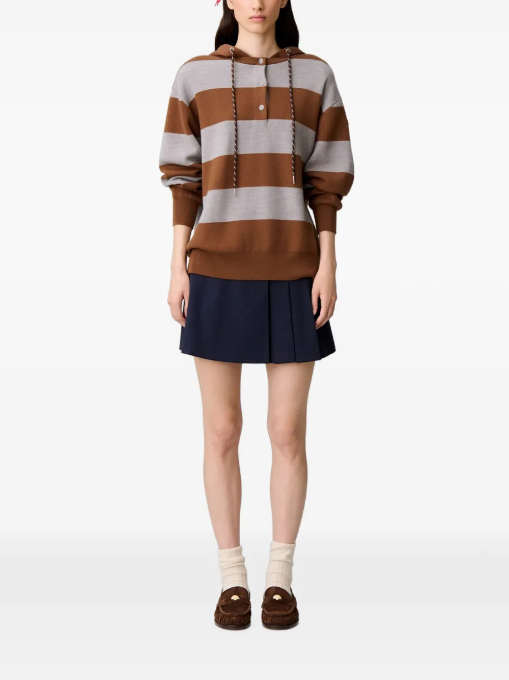 Claudie Pierlot Gestreepte hoodie Bruin