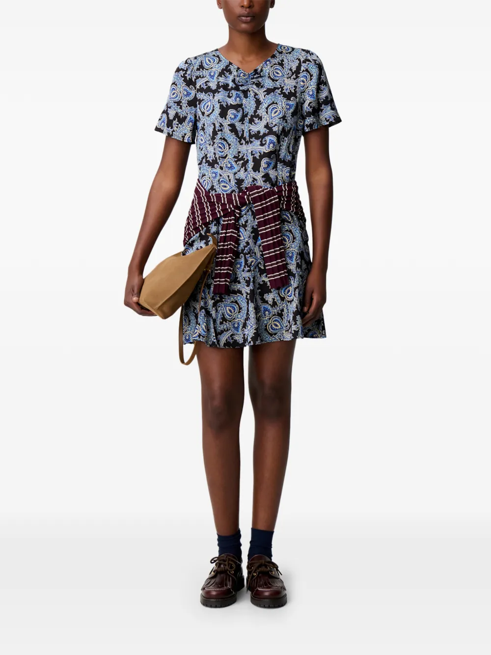 Claudie Pierlot Flowy jurk met print Zwart