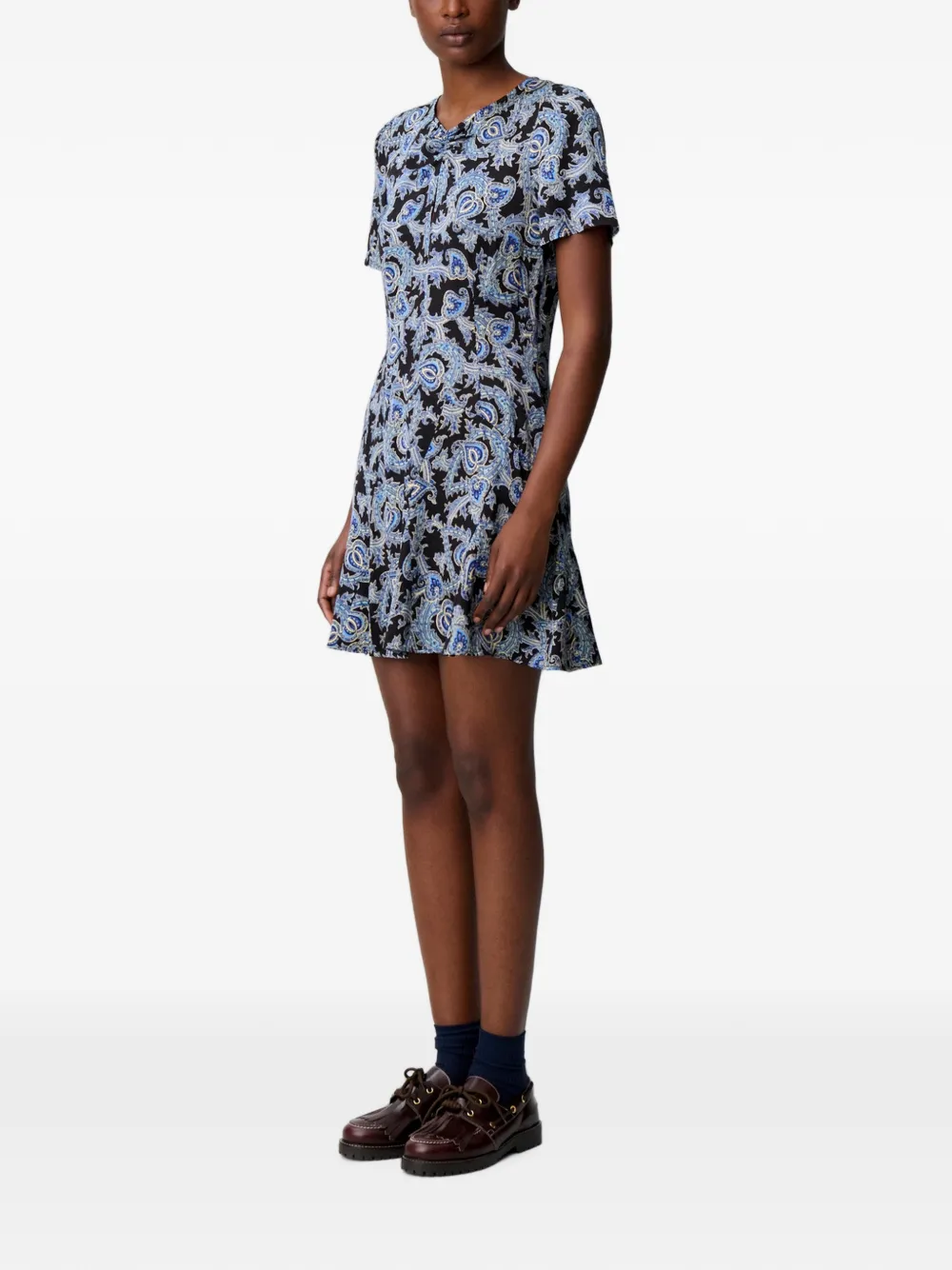 Claudie Pierlot Flowy jurk met print Zwart