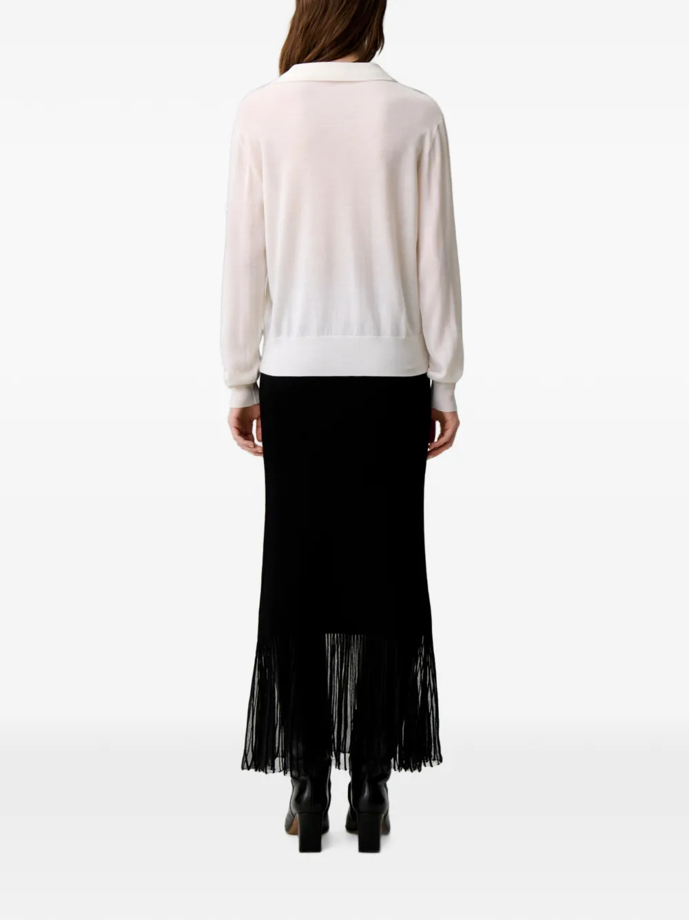 Claudie Pierlot Gebreide trui met geborduurde bloemen Wit