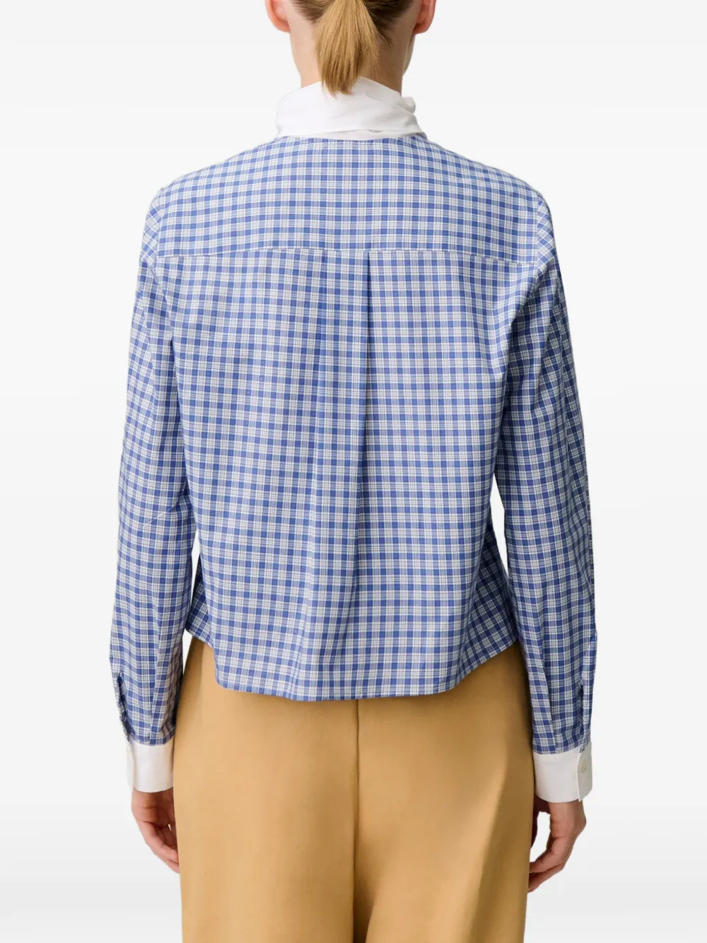 Claudie Pierlot Geruite popeline blouse Blauw