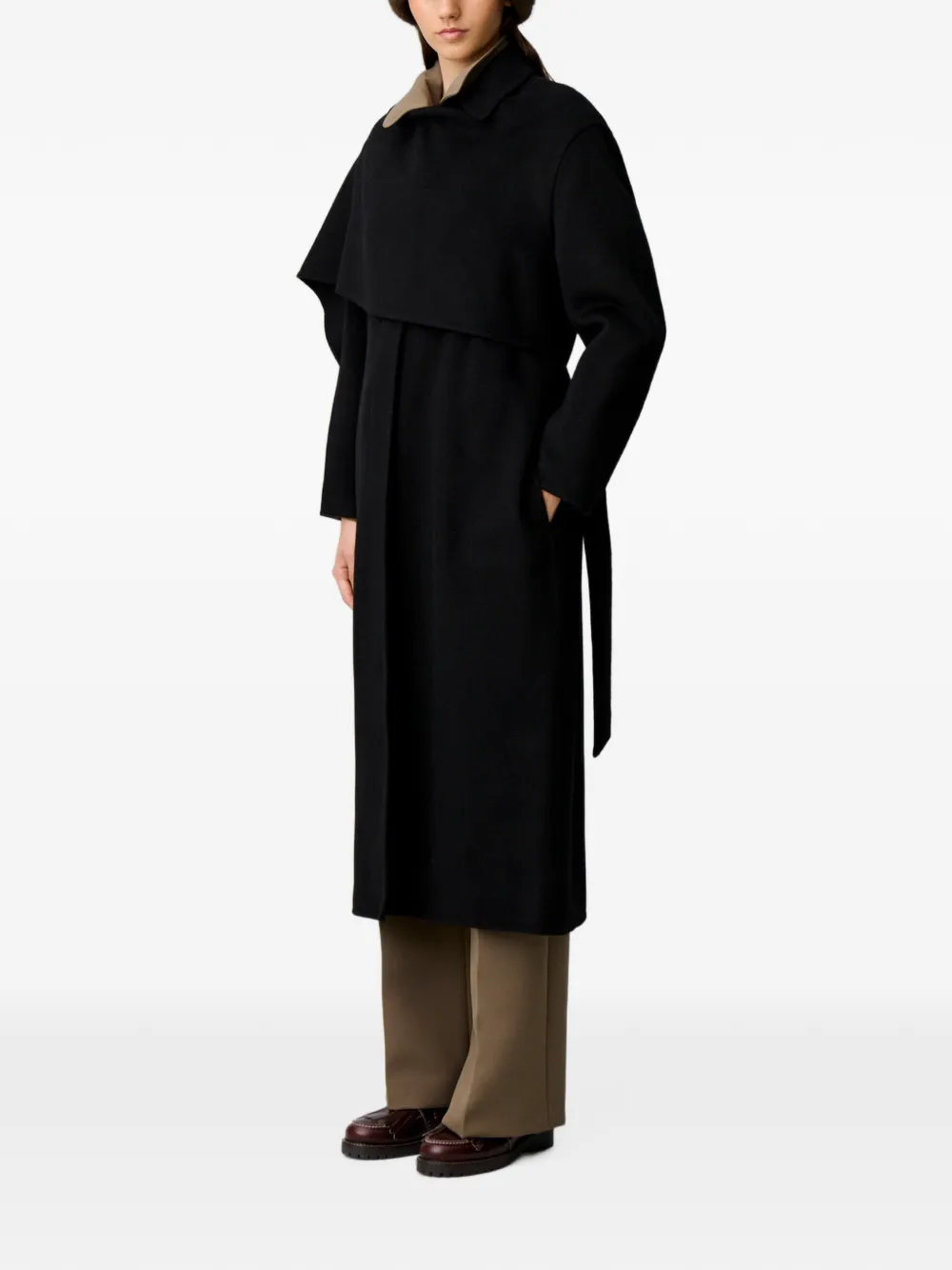 Claudie Pierlot Gedrapeerde jas Zwart