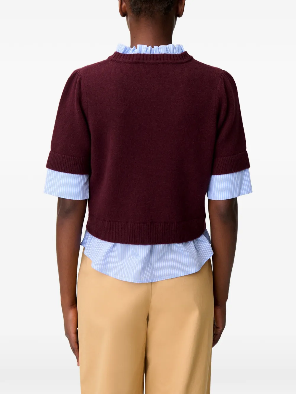 Claudie Pierlot Gelaagde top met korte mouwen Rood