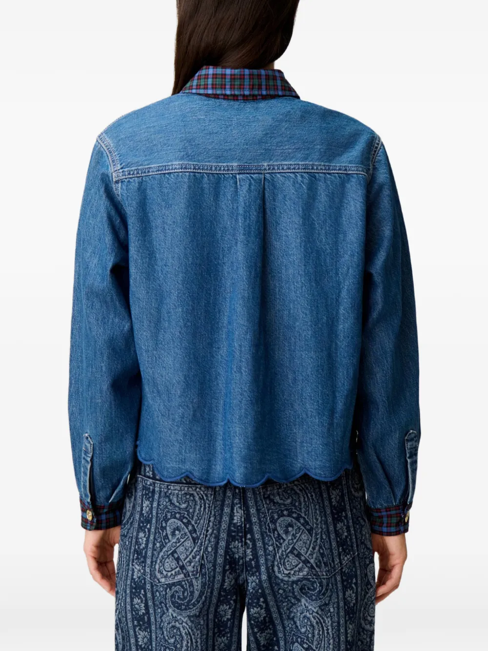 Claudie Pierlot Katoenen denim blouse Blauw