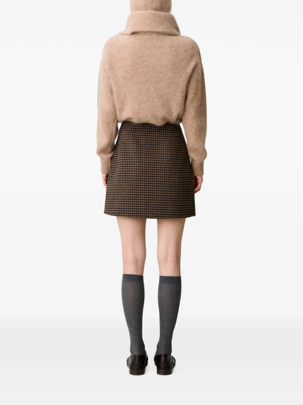 Claudie Pierlot Geruite wikkelrok Bruin