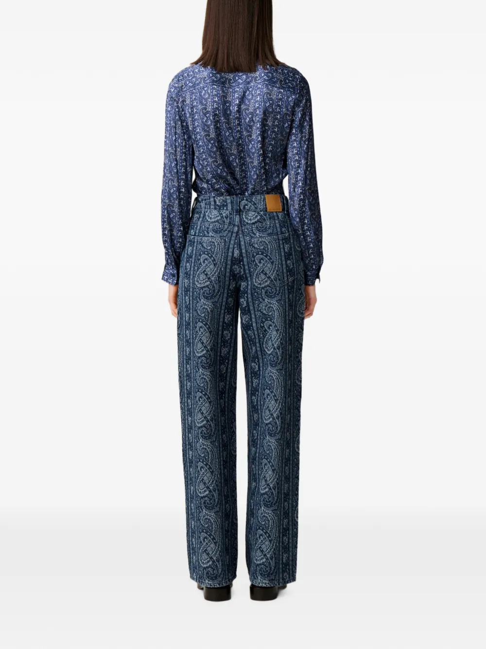 Claudie Pierlot Straight denim jeans met print Blauw