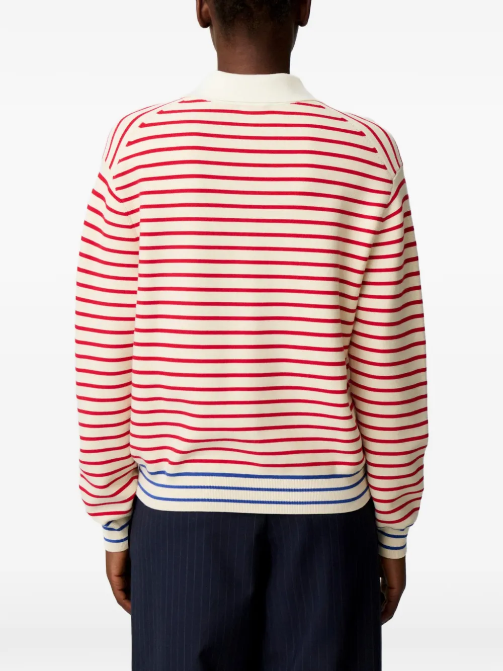 Claudie Pierlot striped polo neck jumper Beige