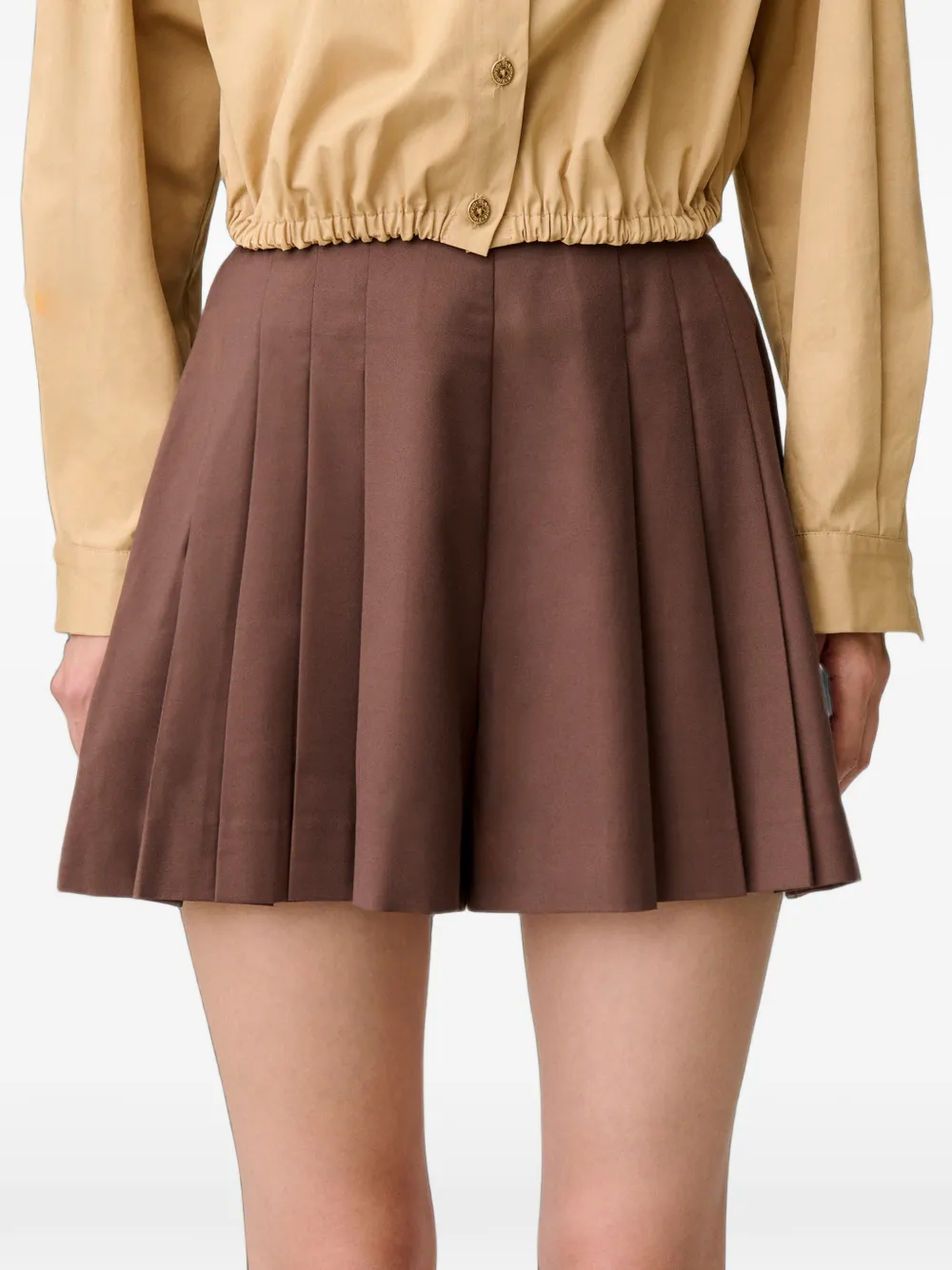 Claudie Pierlot Straight shorts met brede pijpen Bruin