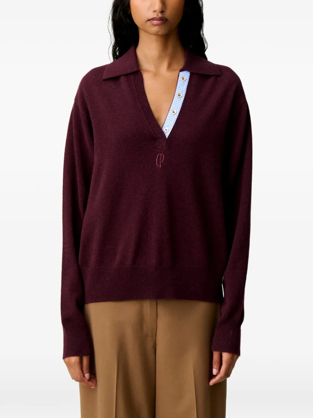Claudie Pierlot Trui van wol en kasjmier Rood