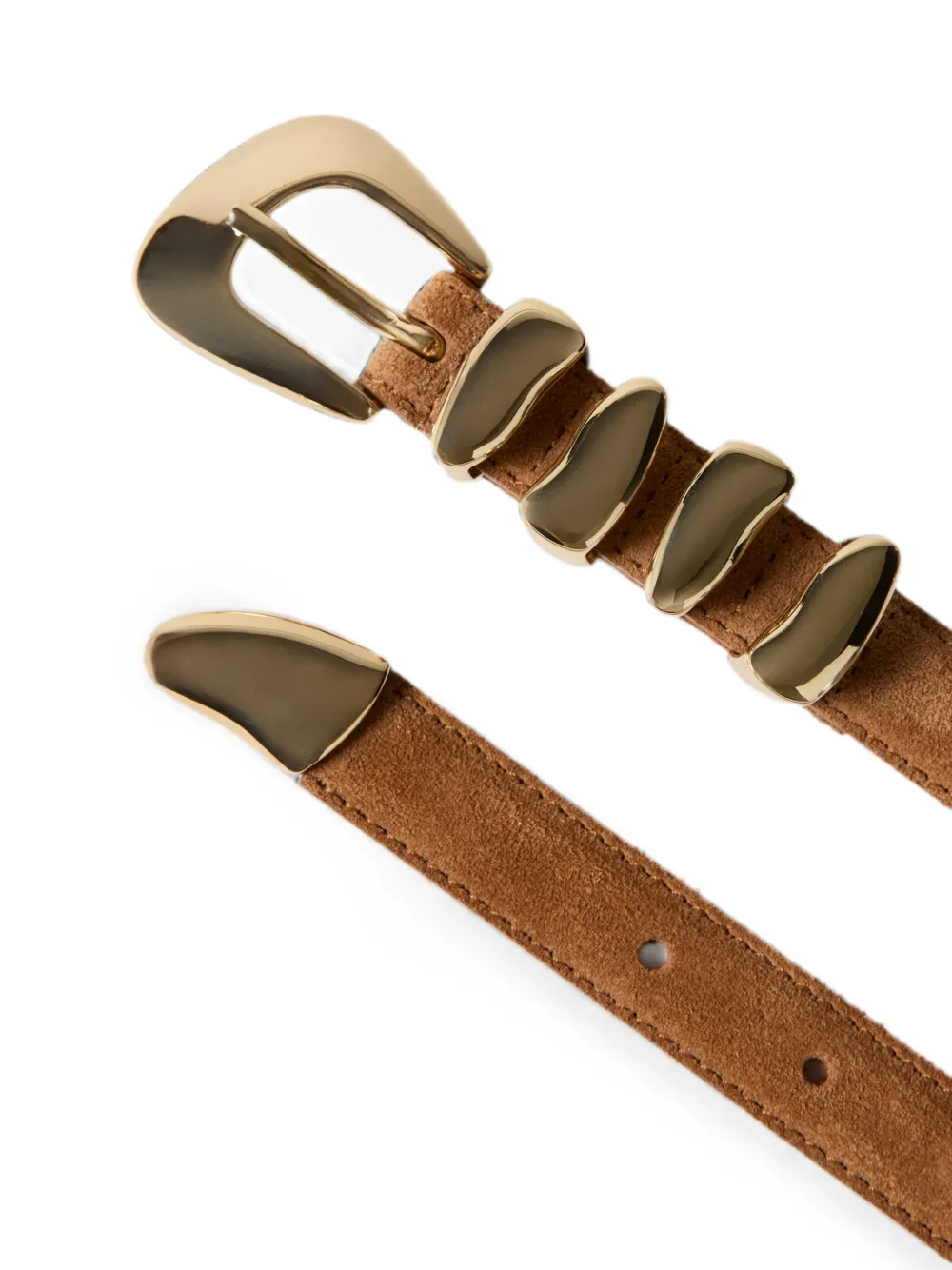 Claudie Pierlot Riem met suède afwerking en Western-stijl Beige