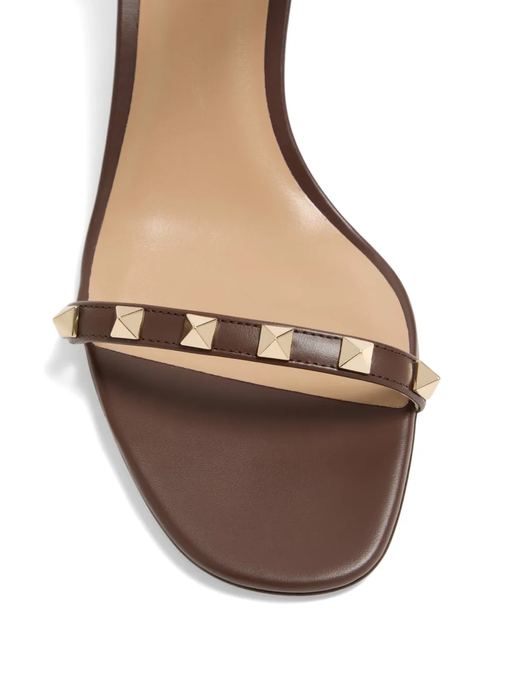 Valentino Garavani Rockstud kalfsleren sandalen met bandjes Bruin