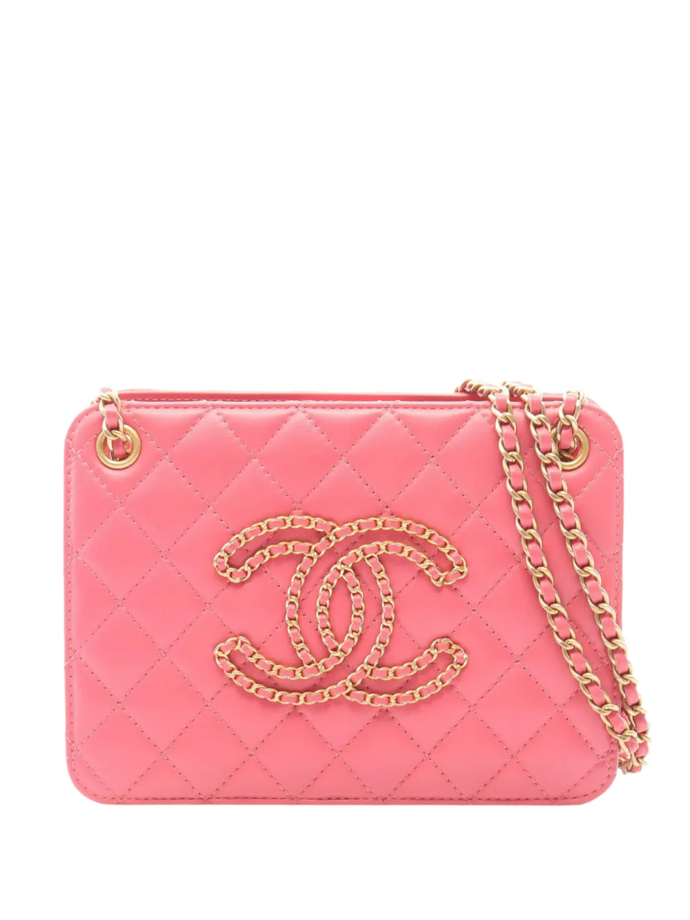 CHANEL Pre-Owned 2020 Small Quilted Lambskin CC Accordion shoulder bag - Rosa