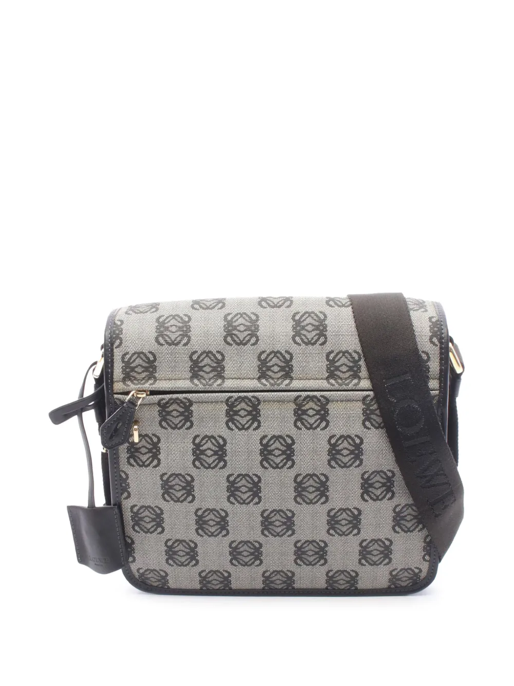 Loewe Pre-Owned 2010-2026 Anagram Coated Canvas Flap crossbody bag - Grigio