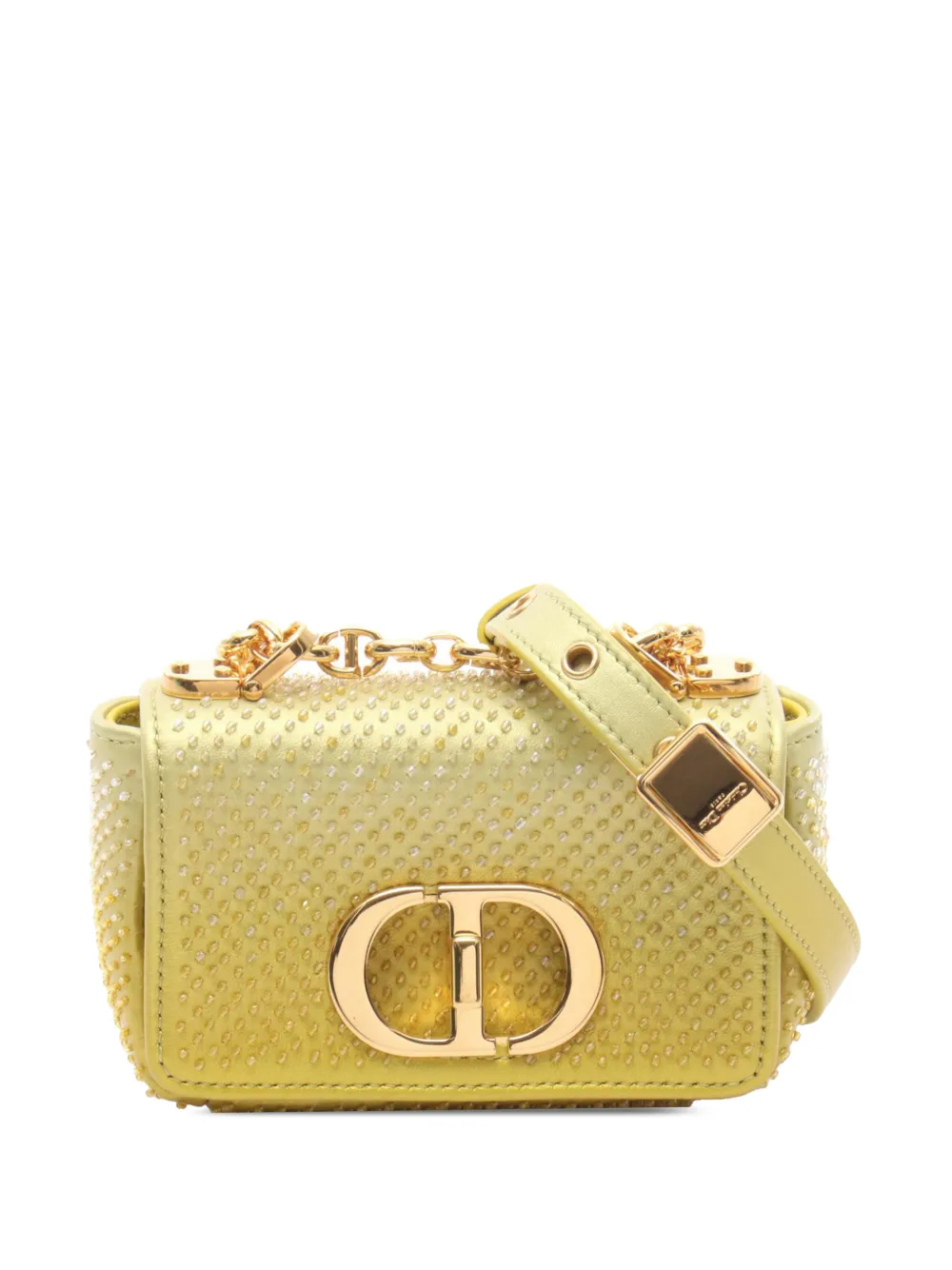 Christian Dior Pre-Owned 2010-2026 Small Beaded Calfskin Cannage Caro crossbody bag - Giallo