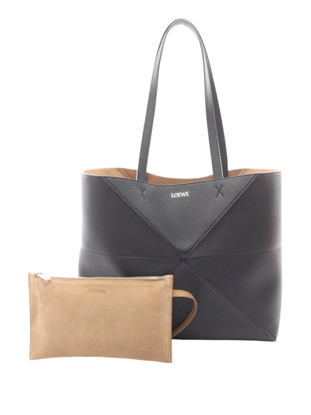 Loewe Pre-Owned 2010-2026 Medium Calfskin Puzzle Fold tote bag - Nero