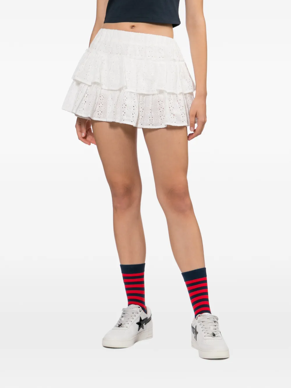 APEE™ by *A BATHING APE Broderie anglaise gelaagde skort Wit