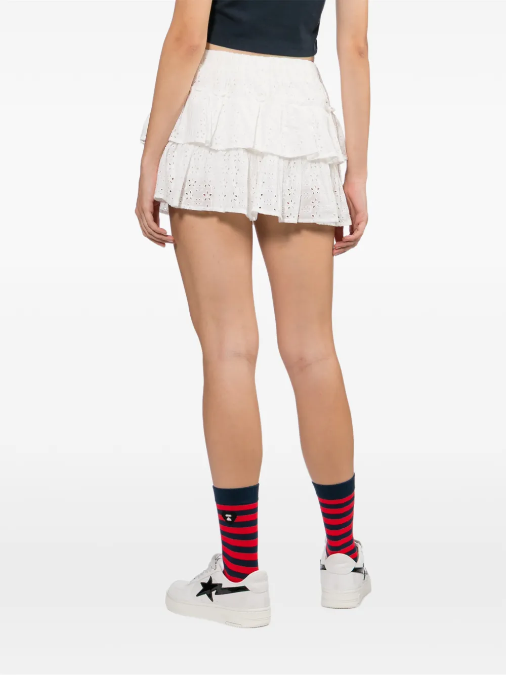 APEE™ by *A BATHING APE Broderie anglaise gelaagde skort Wit