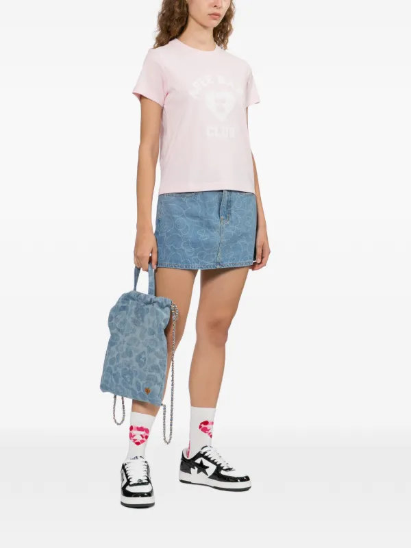 AAPE BY A BATHING APE デニムミニスカート APEE™ By *A BATHING APE® グラフィック デニムスカート | ブルー