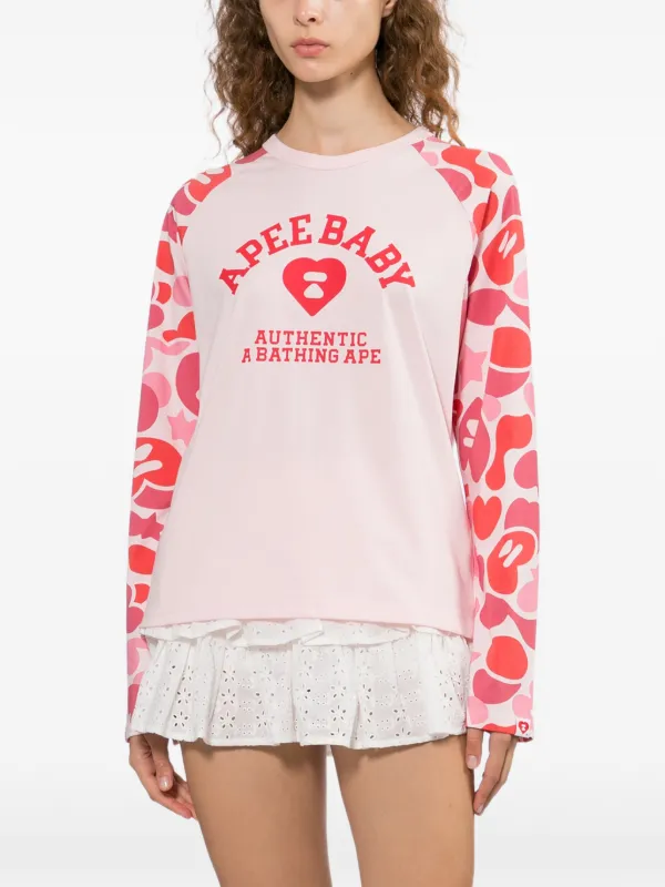 APEE™ By *A BATHING APE® camo-print raglan-sleeve T-shirt | Pink