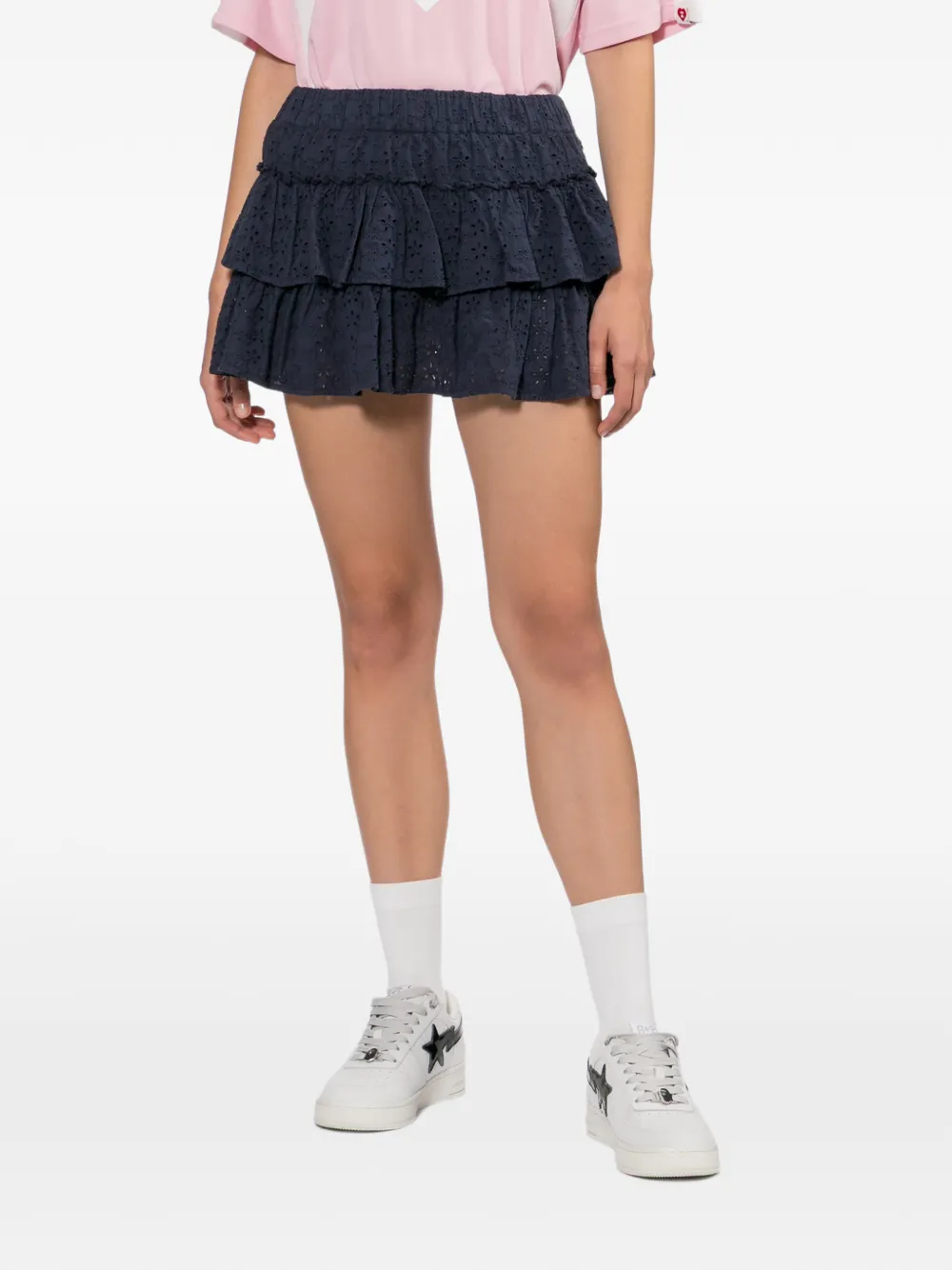 APEE™ by *A BATHING APE Skort met broderie anglaise en ruches Blauw