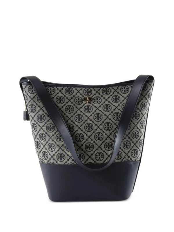 Tory Burch T-monogram Lock Slim Bucket Bag in Blue